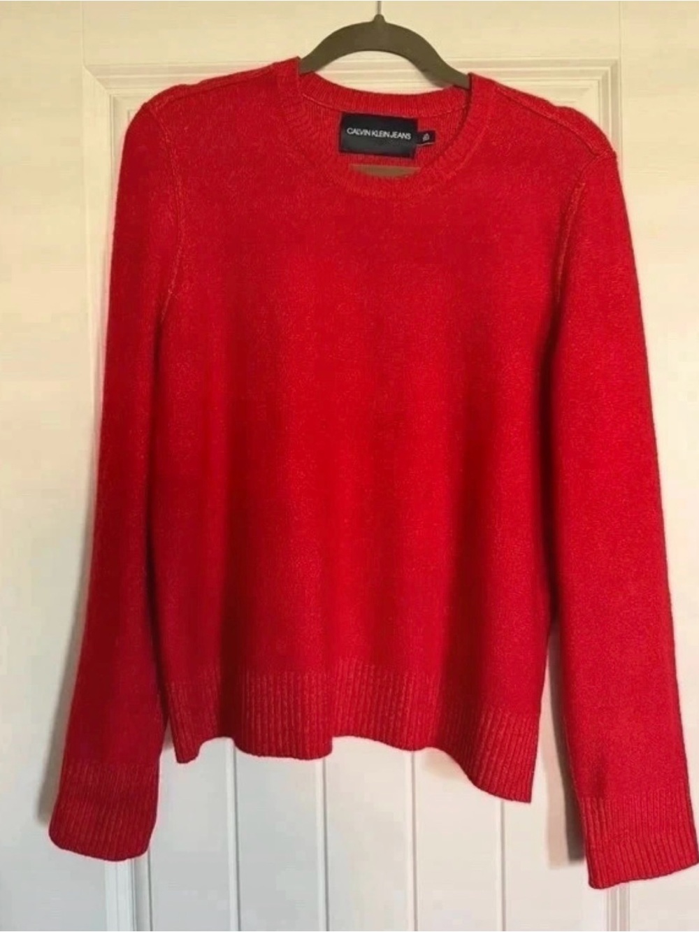 Calvin Klein Jeans Red Crewneck Pullover Sweater